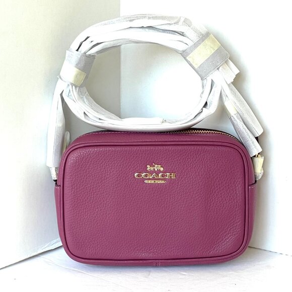 Coach Mini Jamie Crossbody Bag Pink Leather CQ875 Red - Picture 12 of 12